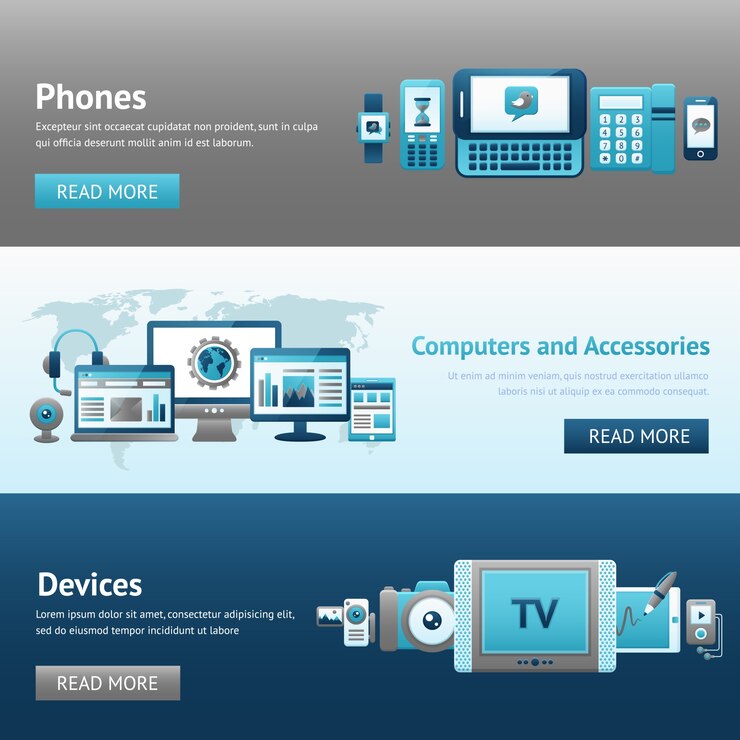 मुफ़्त वेक्टर devices design banner set
