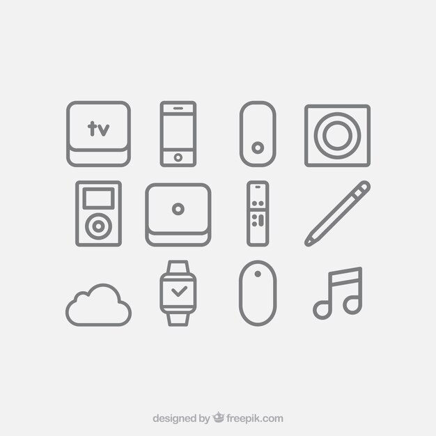 devices icon set