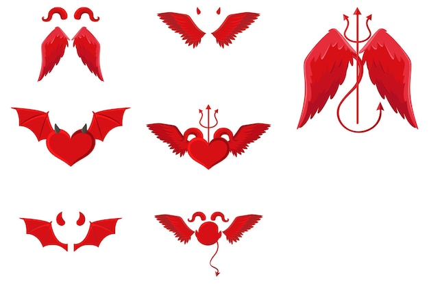 Бесплатное векторное изображение Элементы дизайна дьявола и ангела