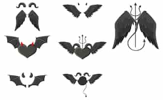 Free vector devil and angel design elements