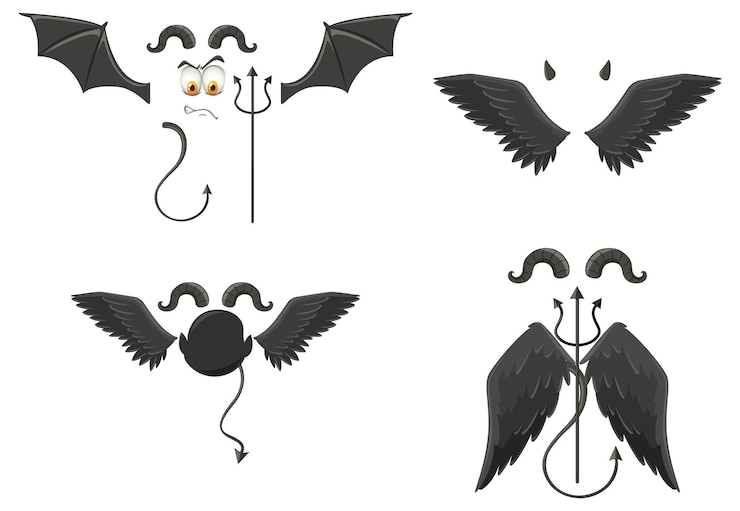 無料Vector 悪魔と天使のデザイン要素