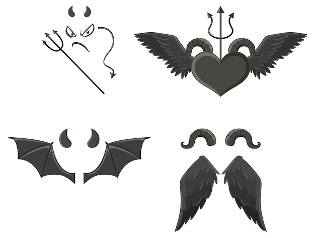 Devil and angel design elements