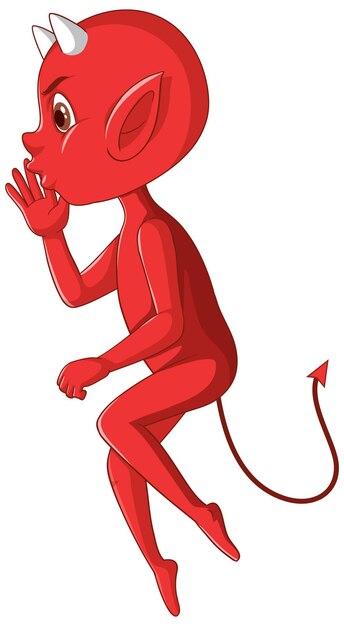 Devil cartoon character on white background