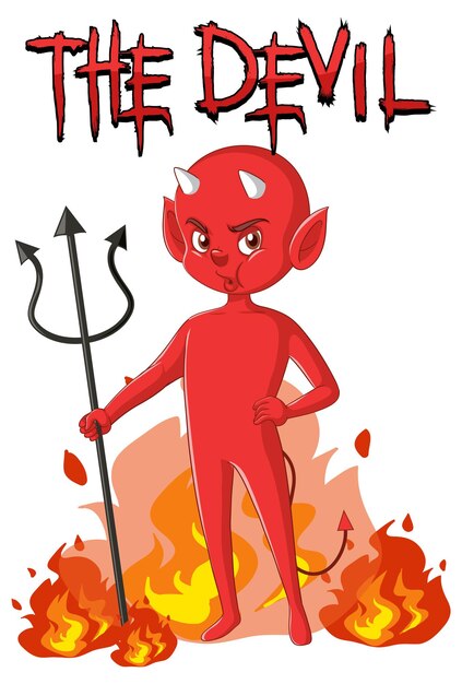 Дьявол мультипликационный персонаж на белом фоне