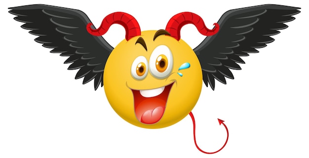 Free vector devil emoticon with facial expression