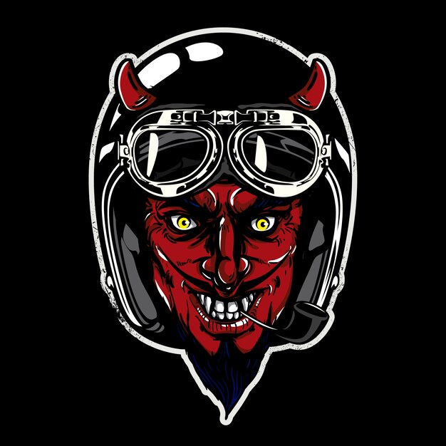 Devil with black helmet background