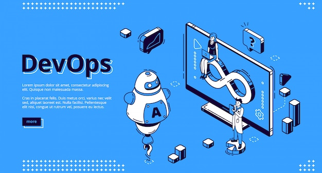 DevOps、開発オペレーションバナー