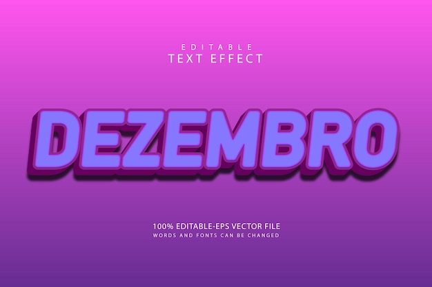 Dezembro editable text effect 3 dimension emboss modern style