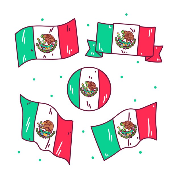 Free Vector dia de la bandera celebration flag elements collection