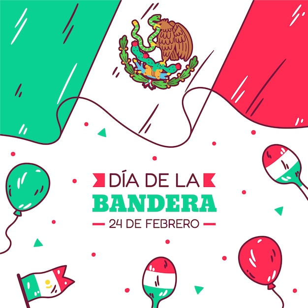 Dia de la bandera celebration illustration