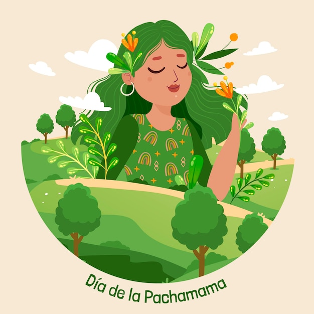 Free vector dia de la pachamama illustration