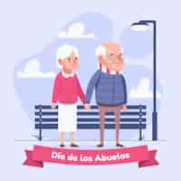 Free vector dia de los abuelos celebration illustration