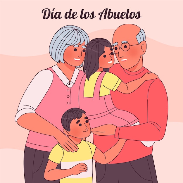 Illustrazione di celebrazione del dia de los abuelos