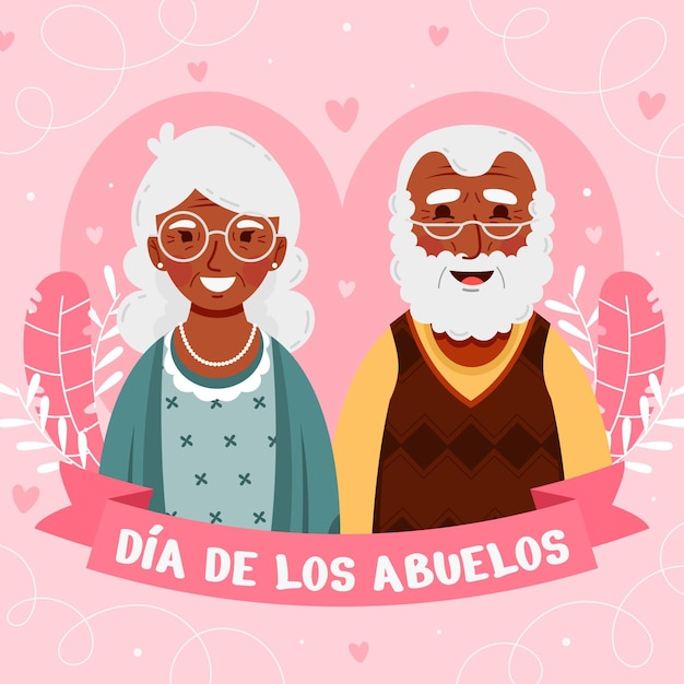 Vettore gratuito dia de los abuelos illustrazione