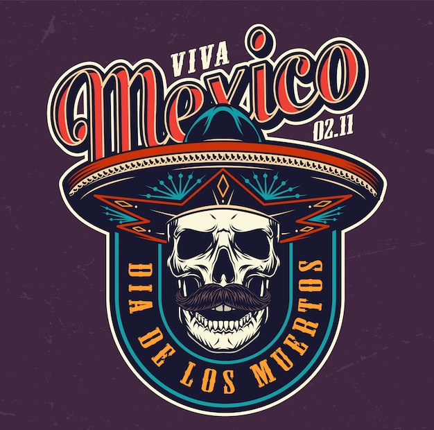 Dia De Los Muertos colorful logo
