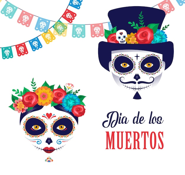 死んだ​メキシコ​の​休日​の​祭り​の​ポスターバナー​と​カード​の​ディアデロスムエルトス​の​日