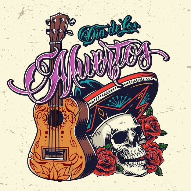 Dia De Los Muertos vintage concept