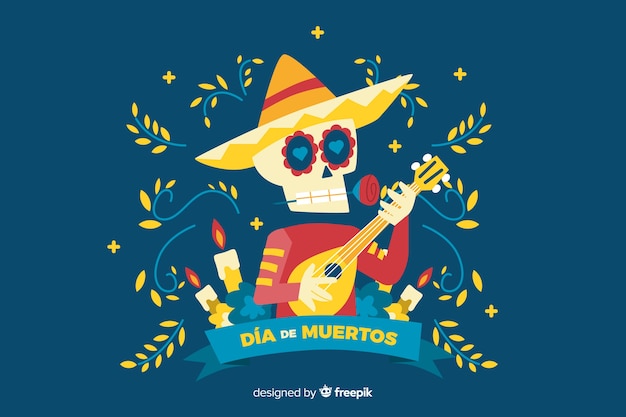 Dia de muertos sfondo in design piatto