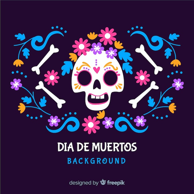 Dia de muertos фон в плоском дизайне