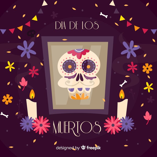 Бесплатное векторное изображение dia de muertos background