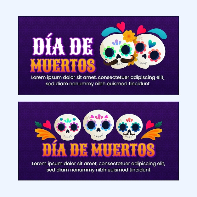 Dia de muertos banner illustration