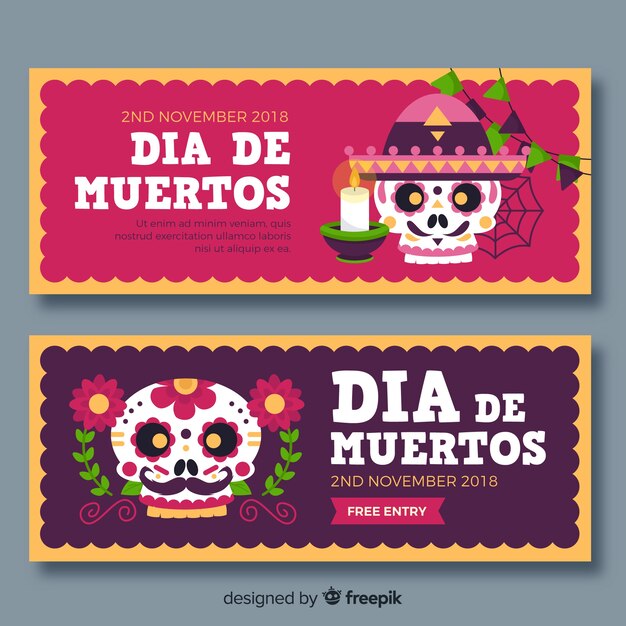 Día de muertos banner concept