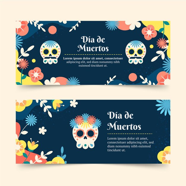 Dia de muertos 배너 세트
