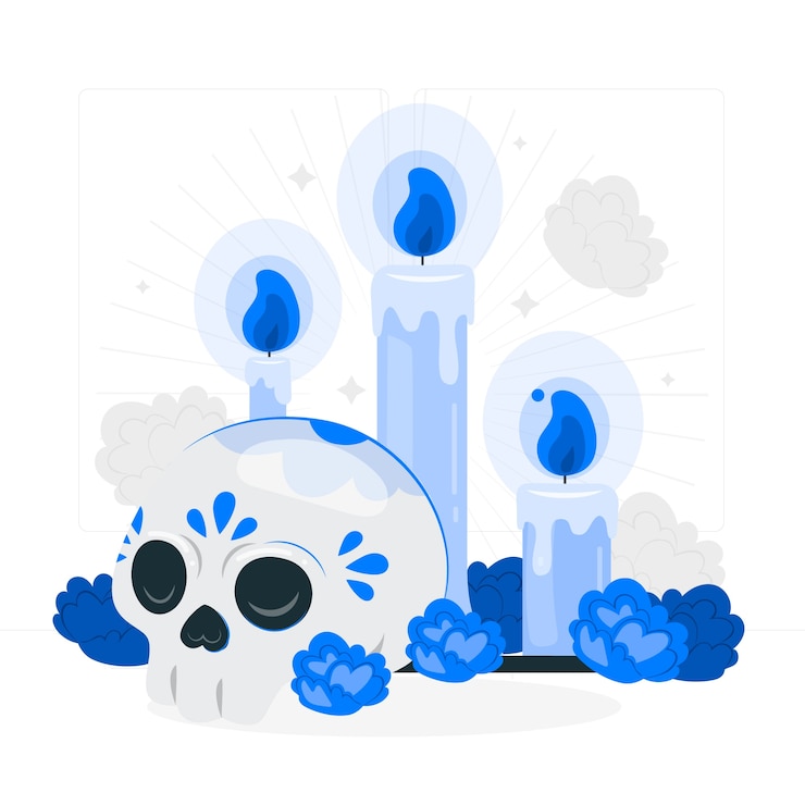 無料Vector diademuertosキャンドルコンセプトイラスト