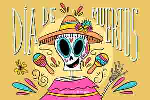 Free vector dia de muertos hand drawn background