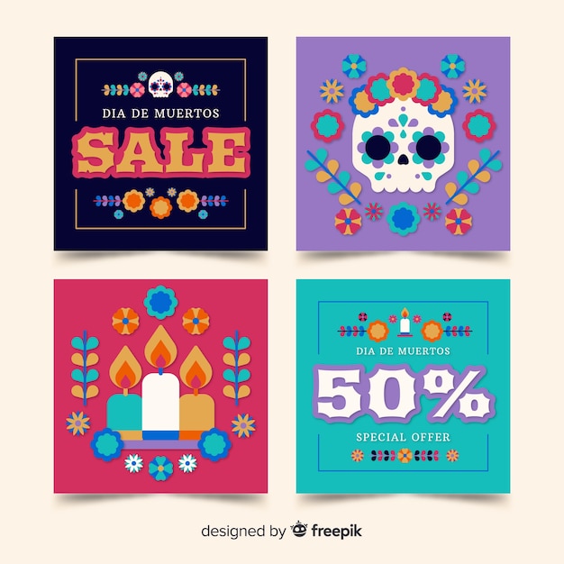 Día de muertos instagram post collection