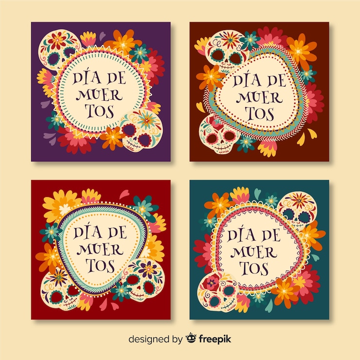 Бесплатный Вектор коллекция постов в instagram día de muertos