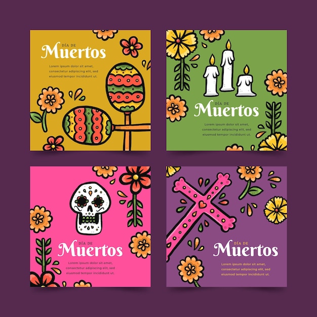 Dia de muertos instagram post collection