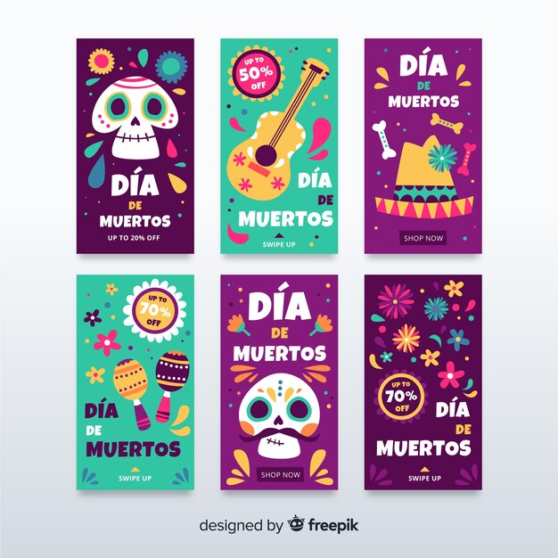 Dia de muertos instagram stories collection