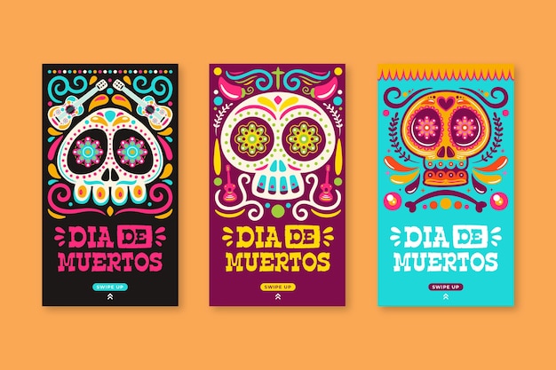 Dia de muertos instagram stories collection