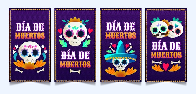 Dia de muertos instagram stories illustration