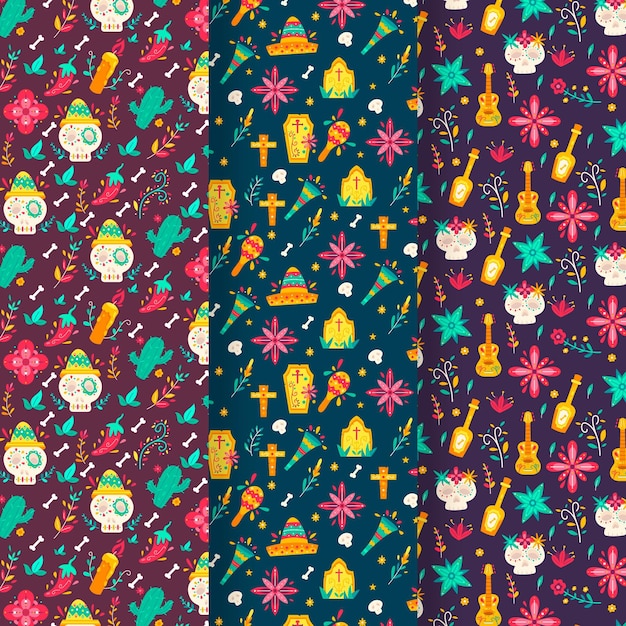 Dia de muertos pattern in flat design