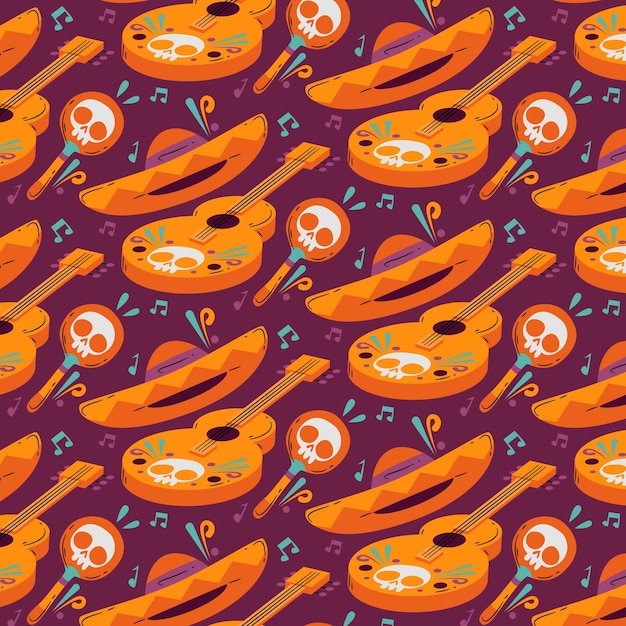 Free vector dia de muertos pattern in flat design