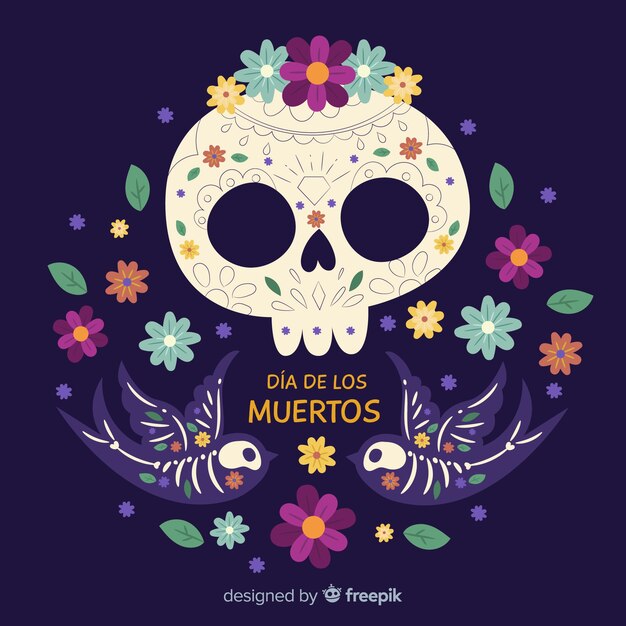 Dia de muertos skull background