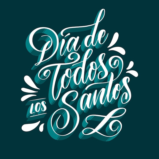 Free vector dia de todos los santos lettering with blue shadows