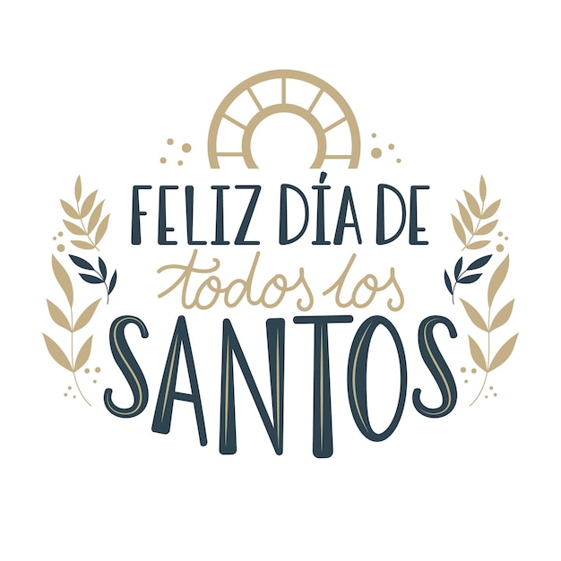 Vettore gratuito lettering dia de todos los santos