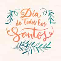 Vettore gratuito lettering dia de todos los santos