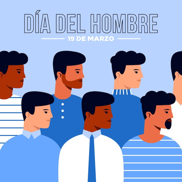 Dia del hombre illustration in flat design