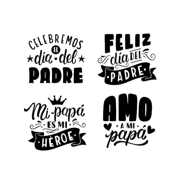 Dia del padre lettering set