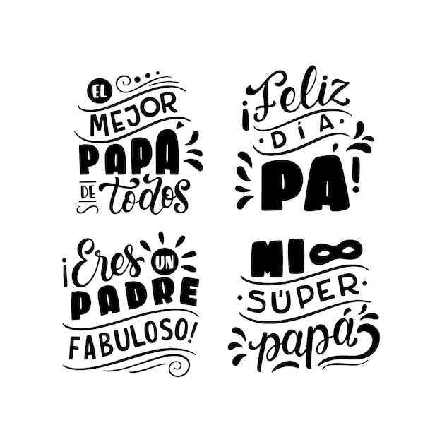 Dia del padre lettering set