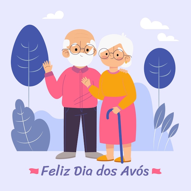 Dia dos avos celebration illustration