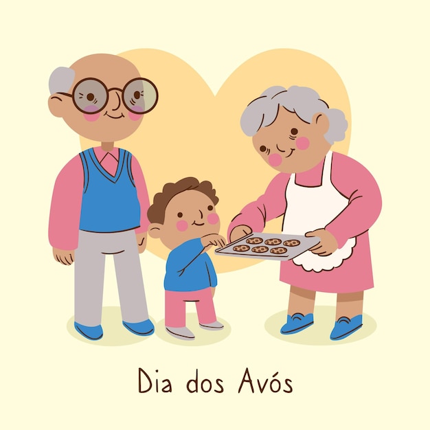 Dia dos avós drawing design