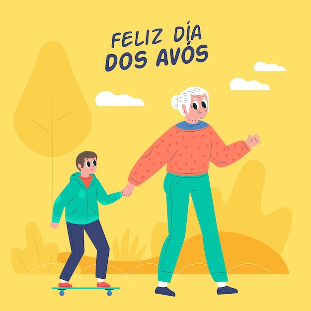 Dia dos avós illustration concept