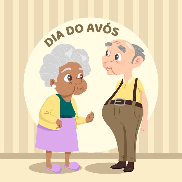 Dia dos avós illustration style