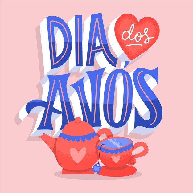 Free vector dia dos avos lettering concept