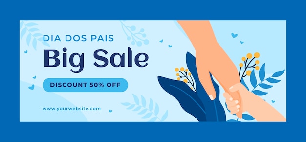 dia dos pais facebook cover design template